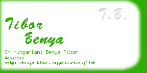 tibor benya business card